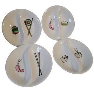 Set 4 Stokes Sur La Table Take Out Plates Jessica Glickman Sushi sauce